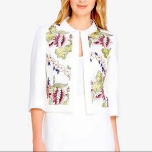 Tahari Multicolor Embroidered Floral Blazer Jacket